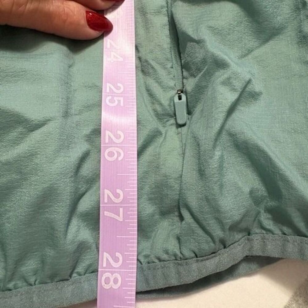 Alo Yoga Teal Blue Green Lightweight Hooded Windbreaker Full Zip Jacket L - Picture 8 of 9